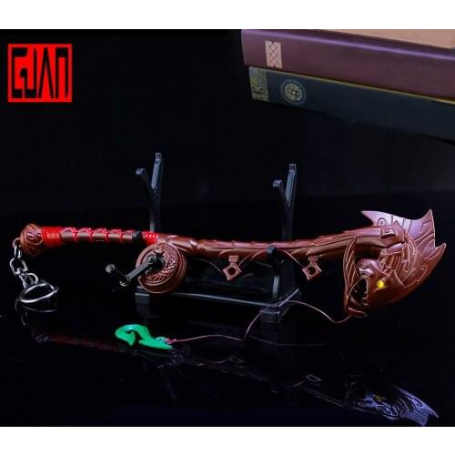 Hero Weapon Model Surrounding Grandmaster Fishing Trainer Alloy Weapon Model Keychain 21cm Weapon Model Decoration Toy