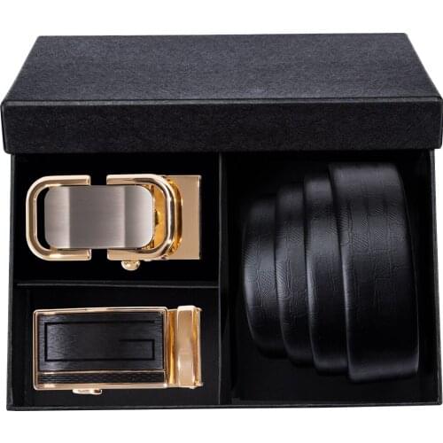 Luxury Mens Belt Alloy Automatic Buckle Belts For Men Leather Strap For Jeans Business Style Designer Brand Belt Box Set DiBanGu