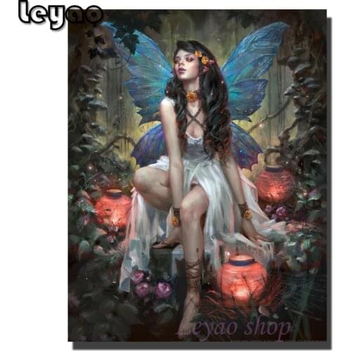 5d diy Diamond Painting Kit Flower forest fairy Handmade Gift Embroidery fantasy woman Living Room Wall Decoration