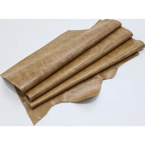 Real Cow Skin Camel Color 1.1 Mm Tanned Leather Ready Pieces Craft Products Wallet Bag Clothes Card Holder