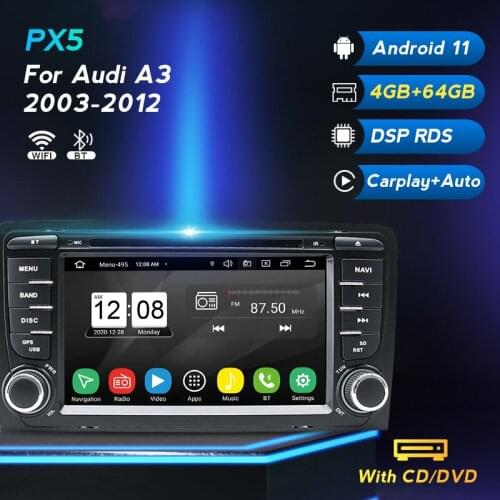 New Android 11 Car Dvd Player For Audi A3 2003-2012 RS3 Sportback Multimedia Video Player GPS Radio Stereo DSP RDS CD Carplay BT