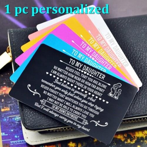 Personalized Metal Wallet Card Insert Custom Laser Engraved Message Card Romantic Gift Hand Writting Love Greeting Card KP007