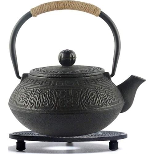 12cm Exquisite Cast Iron Teapot Trivets Teapot Holder Chrysanthemum Pattern Pot Mat Kitchen Teaware Tea Ceremony Accessories