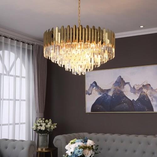 Suction hanging dual purpose light luxury crystal chandelier modern living room lamp dining room lamp luxury bedroom chandelier