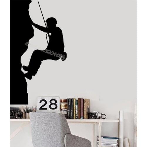 Adventure rock climbing wall Sticker Mountain Climbing Man Extreme sport Decal Wall Decor Home Office Dorm bedroom mural EB316