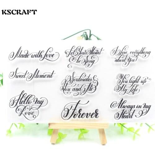 KSCRAFT Happy Valentines Day Transparent Clear Silicone Stamps for DIY Scrapbooking/Card Making/Kids Decoration Supplies 169