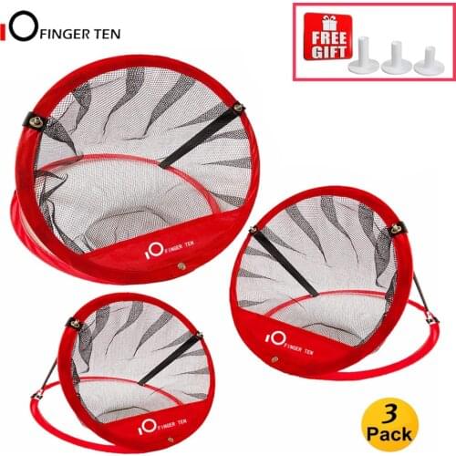 New Upgrade 3 in 1 Golf Chipping Practice Net Target System Training Aids with Carrying Case and 3 Rubber Tees