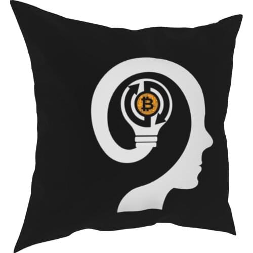 Bitcoin Ist EINE Gute Idee Kissen Fällen Crypto Cryptocurrency Währung BTC Kissen Deckt Dekorative Kissen für Auto 45*45cm