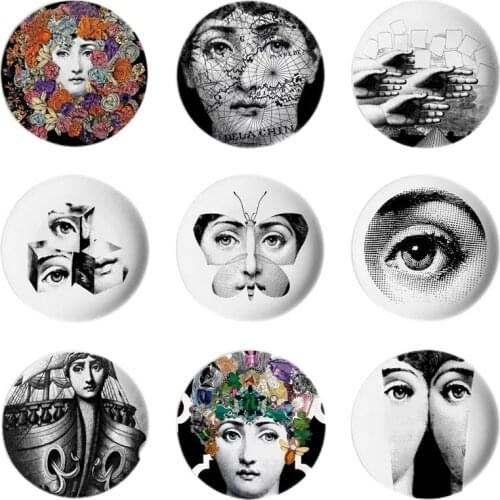 Face Decoration Ceramic Wall Plate Living Room Dining Room Background Wall Porch Creative Decoration Art Pendant