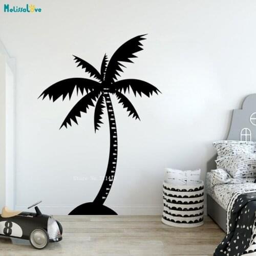 Kids Palm Tree Height Chart Fixed Size Wall Sticker Removable Nursery Record Life For Kids Baby Vinyl Poster YT3541