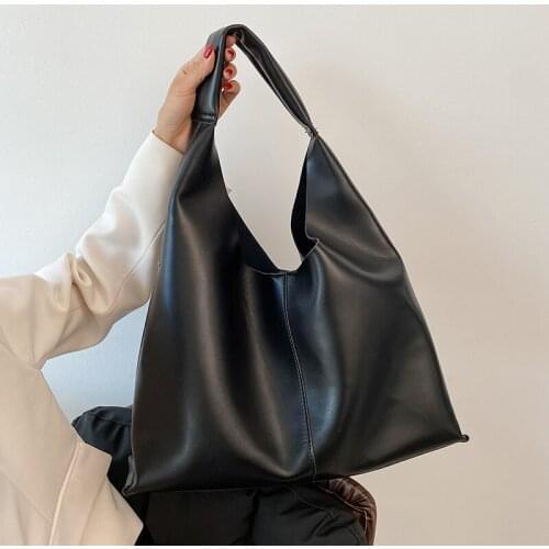 High Capacity 2021 Quality Big PU Leather Bucket Bags Womens Small Simple Designer Luxury Branded Shoulder Purses and Handbag