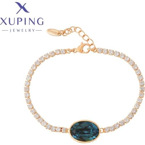 Xuping Jewelry Fashion Luxury Gold Plated Crystal Bracelet for Women Girlfriend Birthday Gifts 810680877
