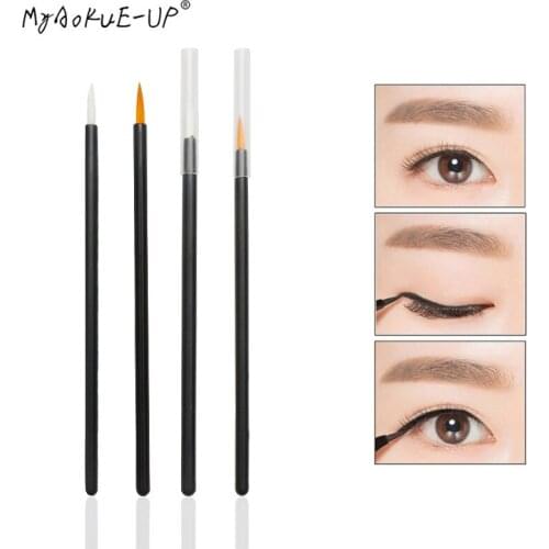 100pcs Disposable Eyeliner Brushes Individual Applicator Superfine Fibre Swab Eye Liner Liquid Wand Eyelash Extension Tools