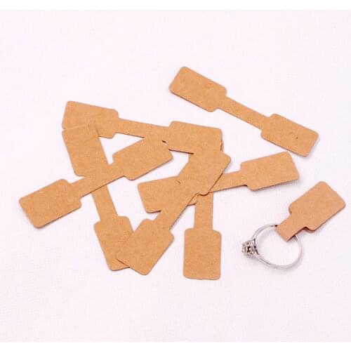 100 pcs Yellow Ring Size Tags Self-adhesive glue ends adhesive free shank Jewelry necklace gummed tag ring label sticker 1.3*6cm