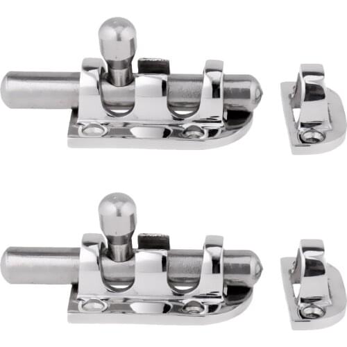 2 Pieces 316 Stainless Steel Boat Barrel Bolt Marine Door Window Latch Lock