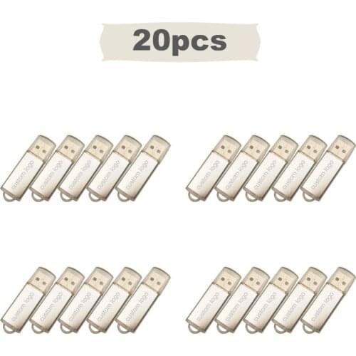 20pcs/lot usb flash drive free custom logo 64gb 32g 4gb cle usb storage128GB memory stick metal disk device gift For photography