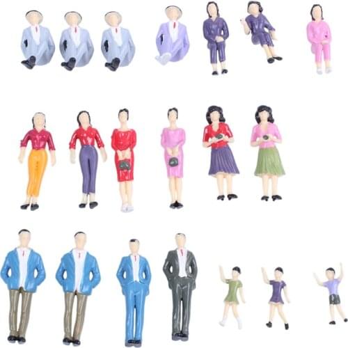20pcs G Scale 1:25 Mix Painted Model People Train Park Street Passenger Figures