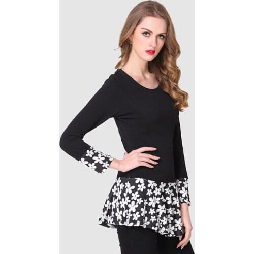 2019 Fashion Designer Spring 5XL Large Size T-shirt New Fake Cotton Stretch Loose Elegant Ladies Floral Casual T-shirts Trend