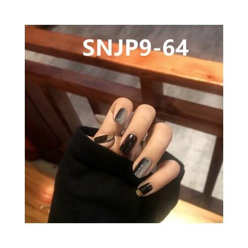 24pcs Extension Tips With Glue Set Full Cover for Short Decoration Press On Fake Nail ArtDetachable False Artificial Tips SNJP9