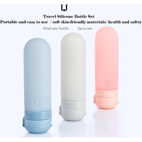 3pcs/set Travel Silicone Bottle Set Portable 50ml Shampoo Container ABS Detachable Accessories For Smart Home