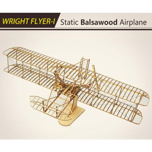3D Woodcraft Construction Kit - Wright Brothers Flyer Model Aircraft to Build, Perfect 3D Wooden Puzzle DIY Toy Ornament