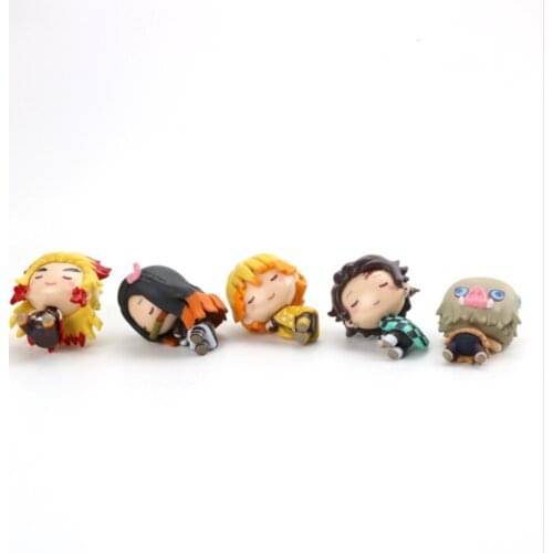 50PCS Kimetsu no Yaiba Demon Slayer Tanjirou Zenitsu Nezuko Inosuke Rengoku Kyoujurou 5CM Anime PVC Figurine Toy