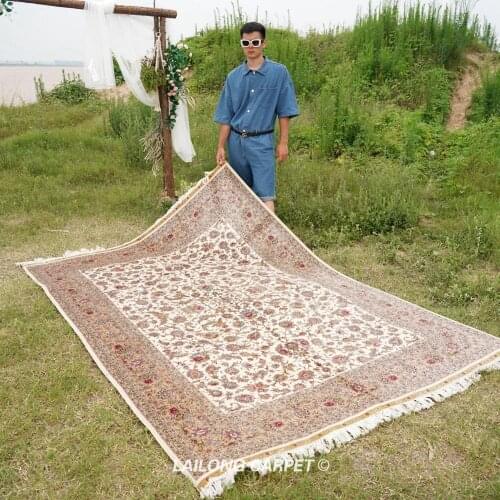 6'x9' Classical Persian Pattern Handmade Rug Home Decoration Isfahan Carpet (ZQG255A)