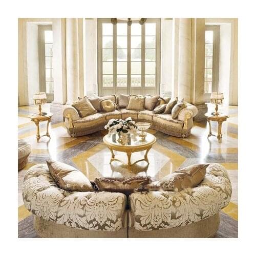 Villa living room arc sofa semicircle multi person sofa custom bedroom three seaters