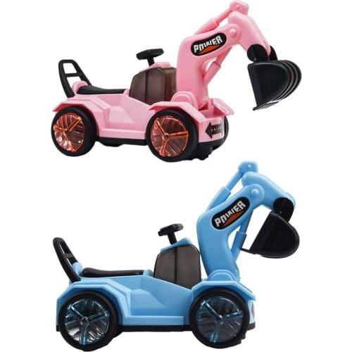 Electric Excavator Kids Engineering Cars Toy Rideable Excavator Baby Cartoon Science Education Gifts Novelty Toy