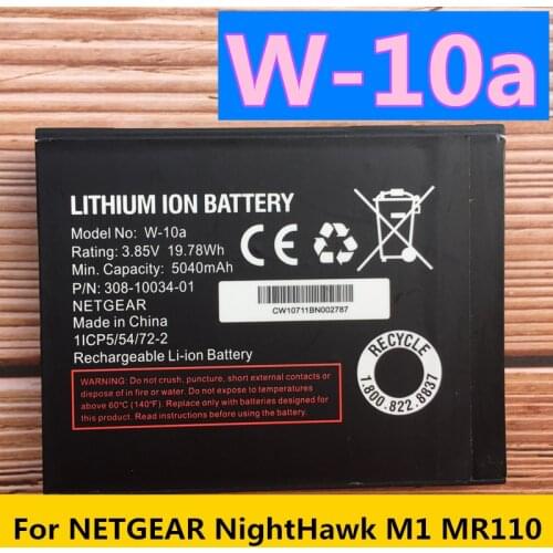 Original New 5040mAh/19.76Wh 3.85V W-10a For NETGEAR NightHawk M1 MR110 Battery
