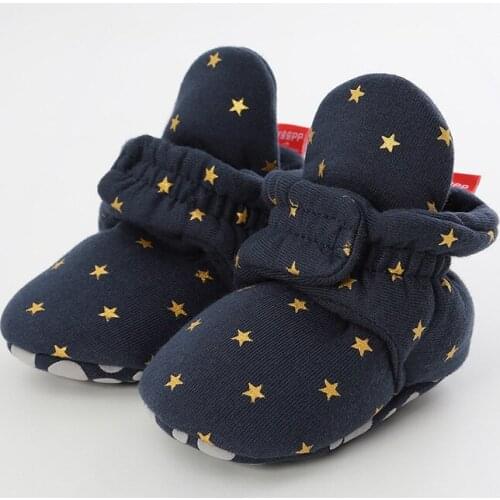 Star Print Newborn Baby Socks Shoes Boy Girl Toddler First Walkers Booties Cotton Soft Anti-slip Warm Infant Crib Shoes
