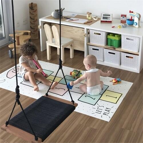 Ins New Nordic Style Childrens Jumping Grid Digital Floor Mat Game Carpet Floor Mat Jumping House Non-Slip Crawling Mat