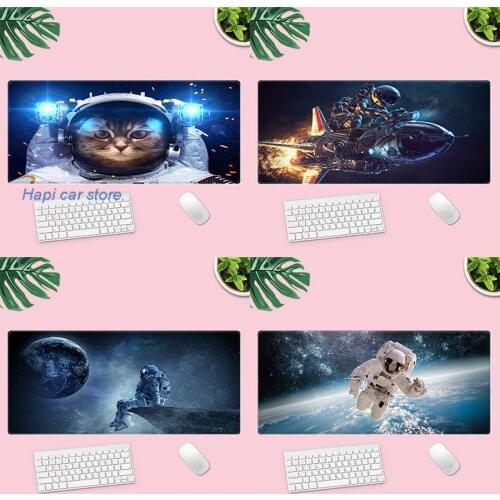 30x80cm Universe Starry Sky Astronaut Space Writing Gaming Desk Mats Kawaii Mouse Pad Large Deskpad Laptop Mouse Mat for Office