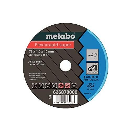 METABO 5 discs FLEXIARAPID SUPER 76 X1,0 X10,0 MM steel, TF 41 (626870000)