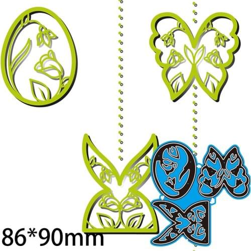 86*90 mm Hollow Easter Egg and Bunny Cutting Metal Dies New Stencils DIY Scrap booking Paper Cards Craft Making Craft Decoration