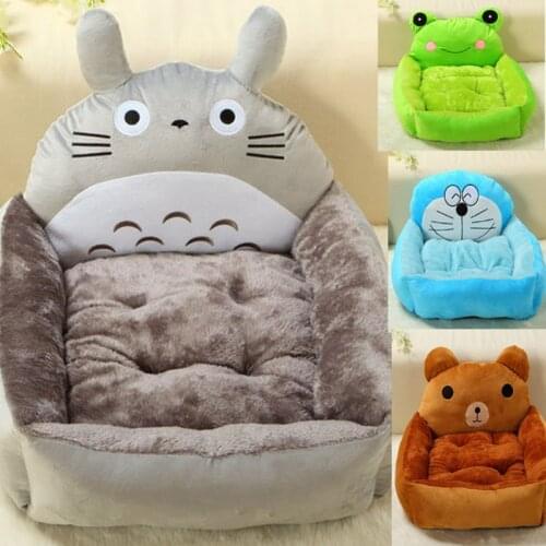 Cute cartoon cat litter pet dog house pet dog mattress blue yellow-green powder Free Shipping