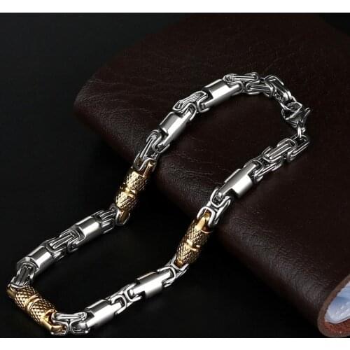 Fashion Men Stainless Steel Bamboo Chain Clasp Bracelet Bangle Jewelry Decor
