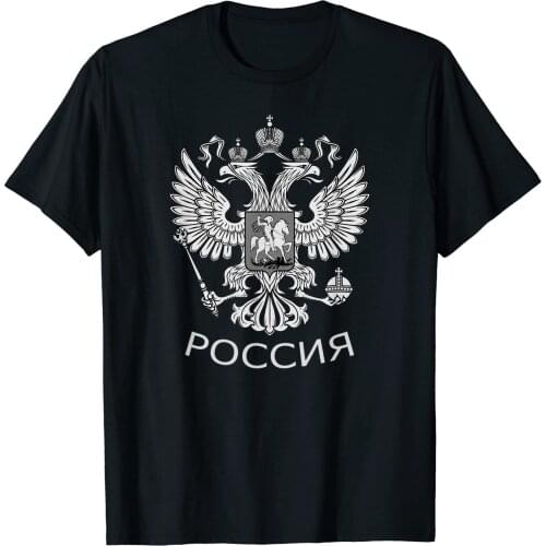 RUSSIA Eagle Men T-Shirt Short Casual 100% COTTON O-Neck Harajuku Tshirt