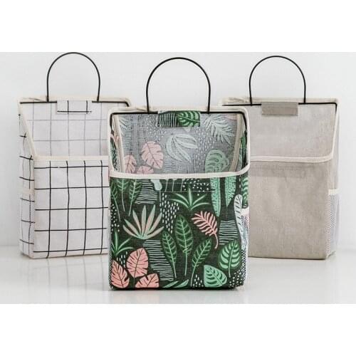Wall Hanging Organizer Bag Closet Hanging Storage For Pocket Bathroom Dormitory Storag Linen Cotton Organizer Box Containers