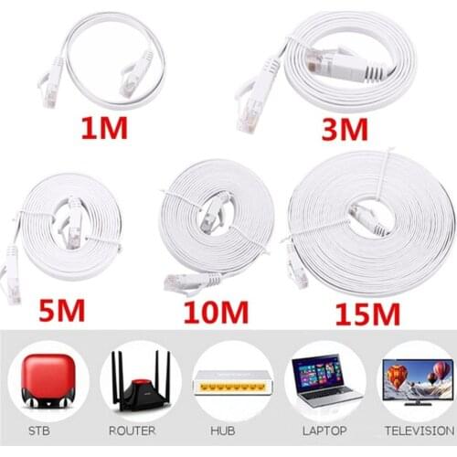 CAT6e Flat Network Cable Laptop Ethernet Cable RJ45 LAN Cord PC Wire Computer Line 0.5m 1m 2m 3m 5m 10m 15m Hot Drop Shipping