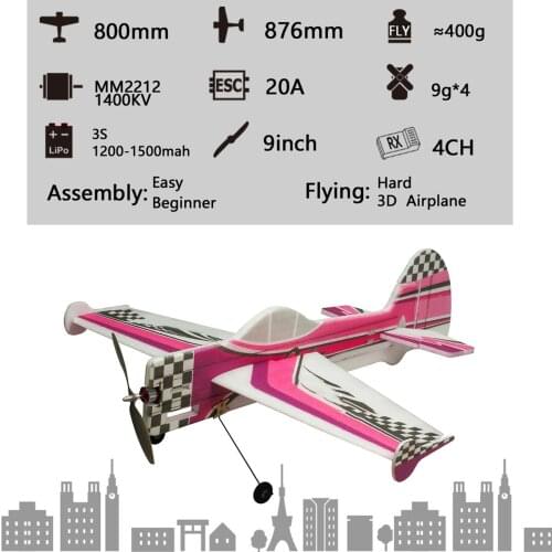 RC Airplane EPP Aircraft 800mm Wingspan Outdoor Flight Toys for Kids Boys DIY Assembly Model PNP Version with Motor ESC Servo