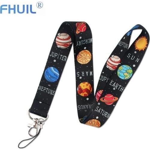 Starry Sky Lanyard for Keys Kechain USB ID Card Pass Neck Strap Keycord Lanyards Mobile Phone Straps for iPhone 7 8 Hang Rope