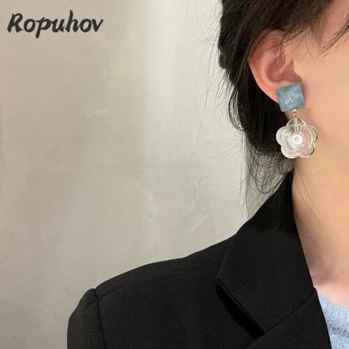 Ropuhov 2021 New 925 Silver Jewelry Korean Fashion Woman Lady Gift Flower Earrings Female Earrings Wholesale