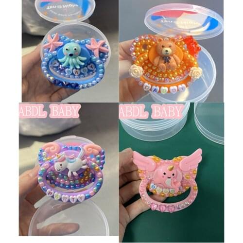 ABDL adult baby pacifiers TEN@NIGHT custom soft silicone bisphenol free ddlg Baby cute purple unicorn pacifiers and accessories