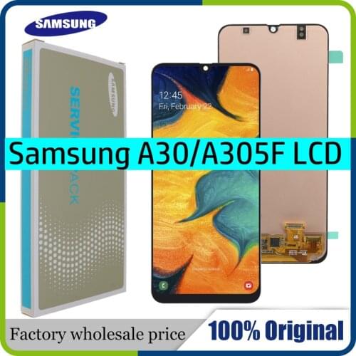 SUPER AMOLED 6.4'' LCD Display for SAMSUNG GALAXY A30 A305/DS A305F A305FD A305A Touch Screen Digitizer Assembly+Service package