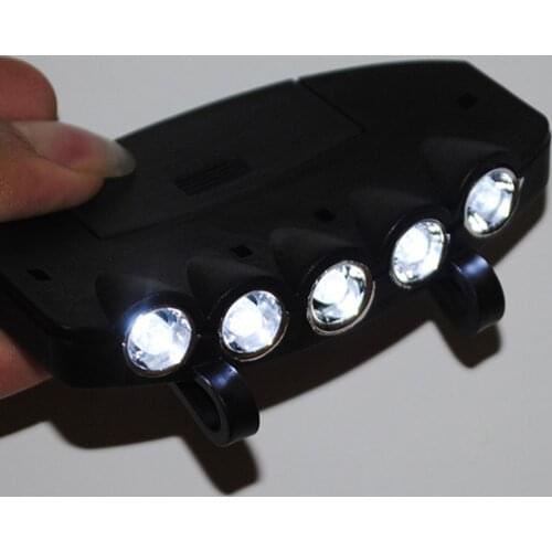 Super Bright LEDs Headlamp Bike Bicycle 5 LED Cap Light Hat Light Brim Clip Lamp Headlight Lighting for Hunting Camping Running