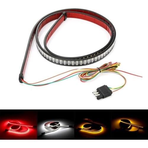 60 Inch Triple Row LED Car Truck Tailgate Light Strip Turn Signal Brake Running Lights White Reverse Lamp For Pickup Trucks Lamp