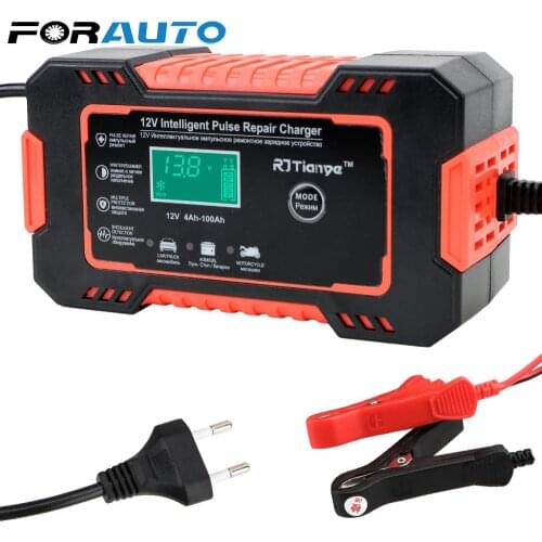 Car Battery Charger Full Automatic Pulse Repair Fast Power Charging 12V 6A Wet Dry Lead Acid Agm Gel Wet Battery Charger