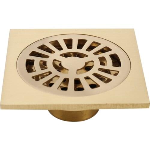 1PC Bathroom Floor Drain 10*10cm Brass Shower Square Drain Strainer Factory Direct Sales Bathroom Drain Floor