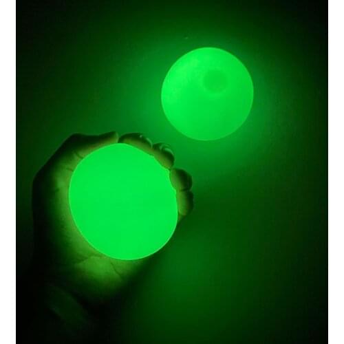 1pc Stick Wall Ball Decompression Toy Ball Sticky Squash Ball Suction Sticky Target Ball Catch Throw Luminous Ball kids Toys